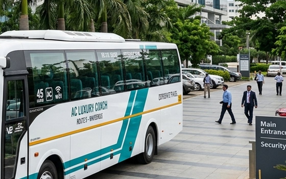 Corporate staff shuttle bus